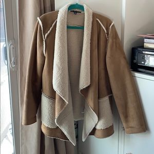 Saks Fifth Ave Draped Sherpa Coat